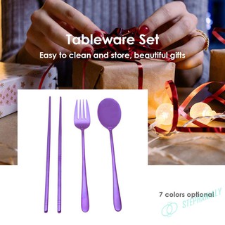 4pcs Portable Stainless Steel Tableware Set