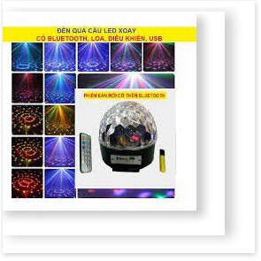 Đèn LED Quả Cầu Cảm Ứng Xoay Pha Lê 7 Màu Nháy Theo Nhạc có BLUETOOTH