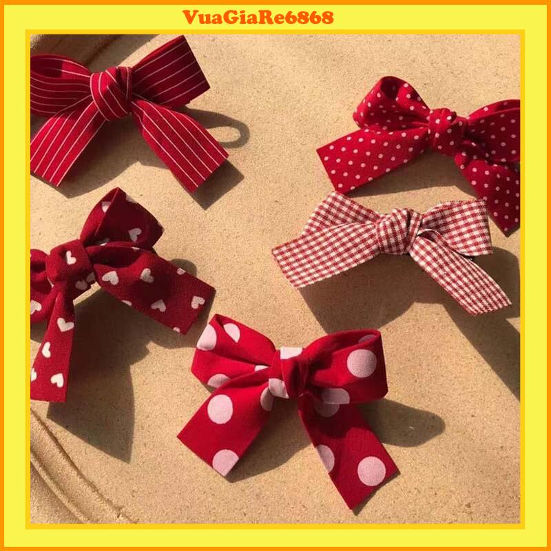 Set 2 kẹp tóc nơ Vintage siêu xinh diện Tết cho bé yêu mã VGR2