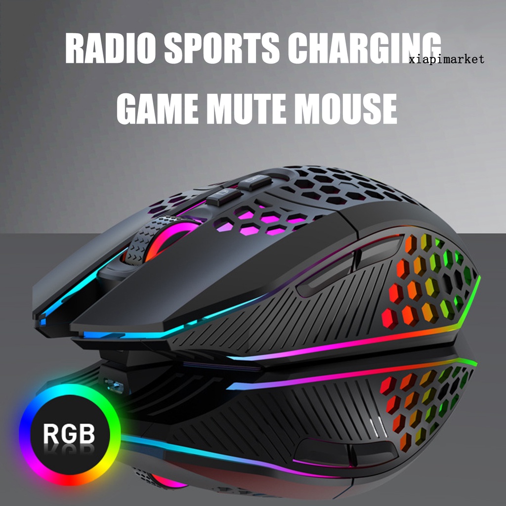 LOP_X801 PC Computer Honeycomb Hollow Wireless Charging Gaming Mute Mouse with RGB