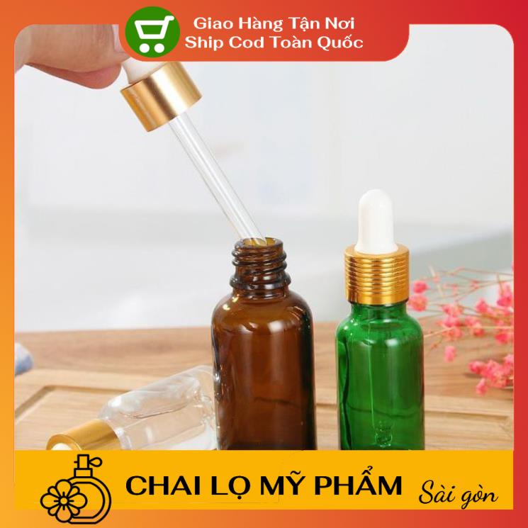 Lọ Chiết Serum ❤ SIÊU RẺ ❤ [30ml] Lọ đựng tinh dầu bóp giọt khoen vàng chiết serum , phụ kiện du lịch