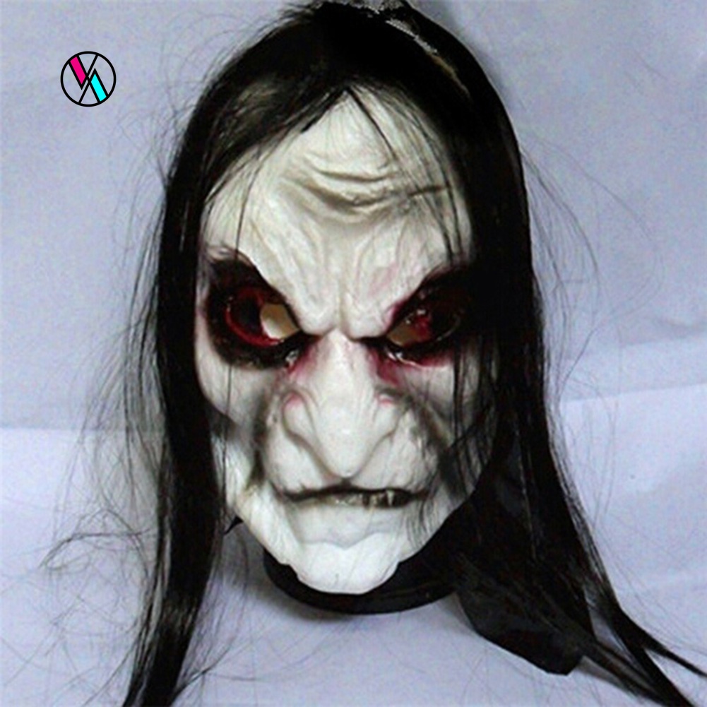 Mặt Nạ Hóa Trang Zombie Tóc Đen Thoáng Khí Cho Halloween