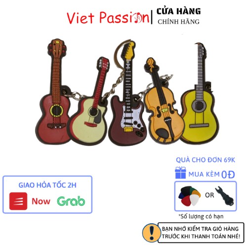 Móc chìa khoá hình cây đàn guitar ukulele, piano, violin, ghi ta điện giá rẻ Viet Passion