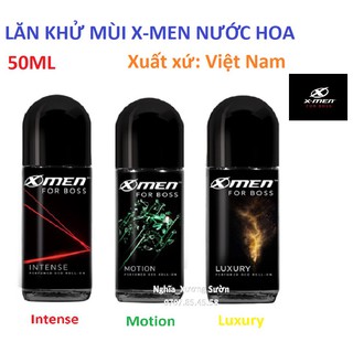 Lăn khử mùi X-men for boss 50ml hương nước hoa lưu hương suốt 24h Intense, Luxury, Motion cho nam