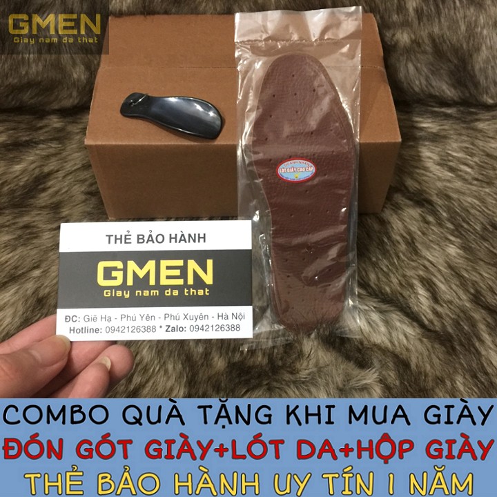 Giày da nam cao cấp da bò dập vân cá sấu phong cách trẻ trung GM35