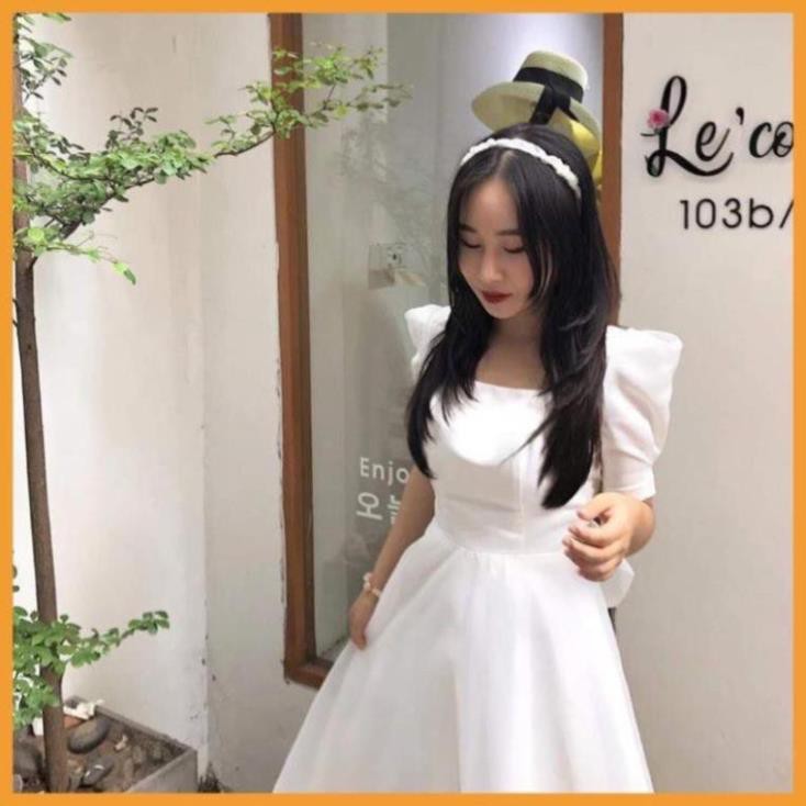 Đầm dự tiệc trắng xòe nơ lưng Cindy Dress sang trọng | WebRaoVat - webraovat.net.vn