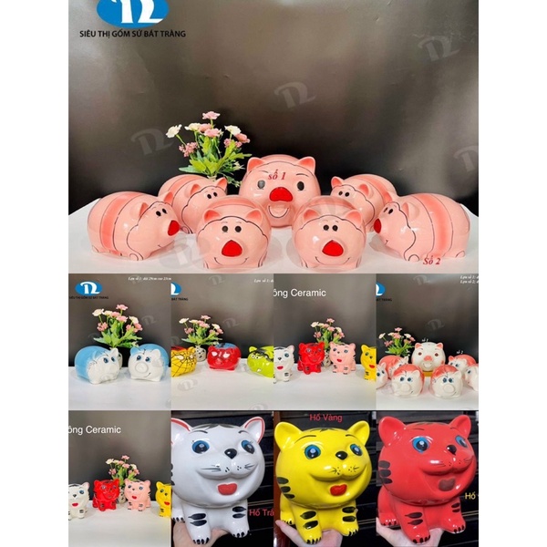 Heo Đất Tiết Kiệm Lợn Đất size to size bé gấu trúc ,lợn hồng ,siêu nhân ,hổ đẹp mắt xin xắn kute
