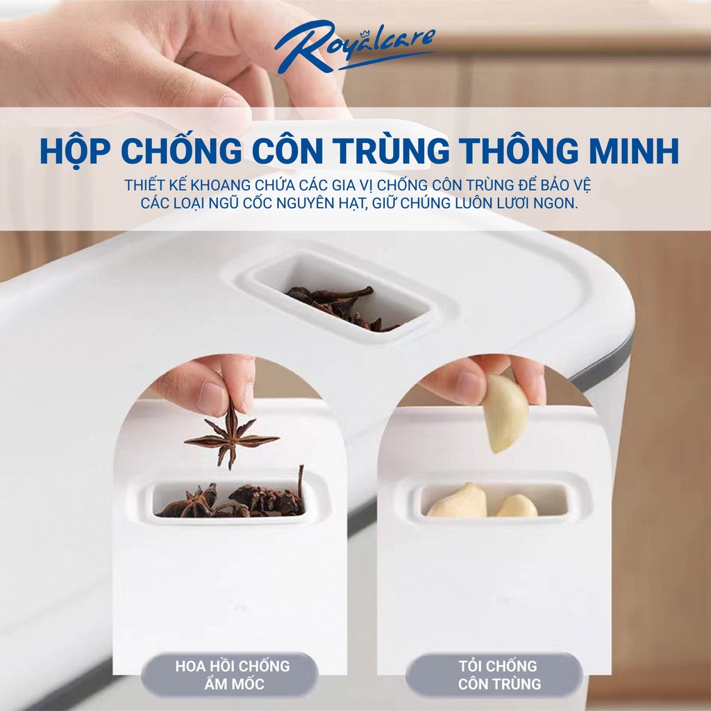 Thùng đựng gạo thông minh Royalcare 12kg