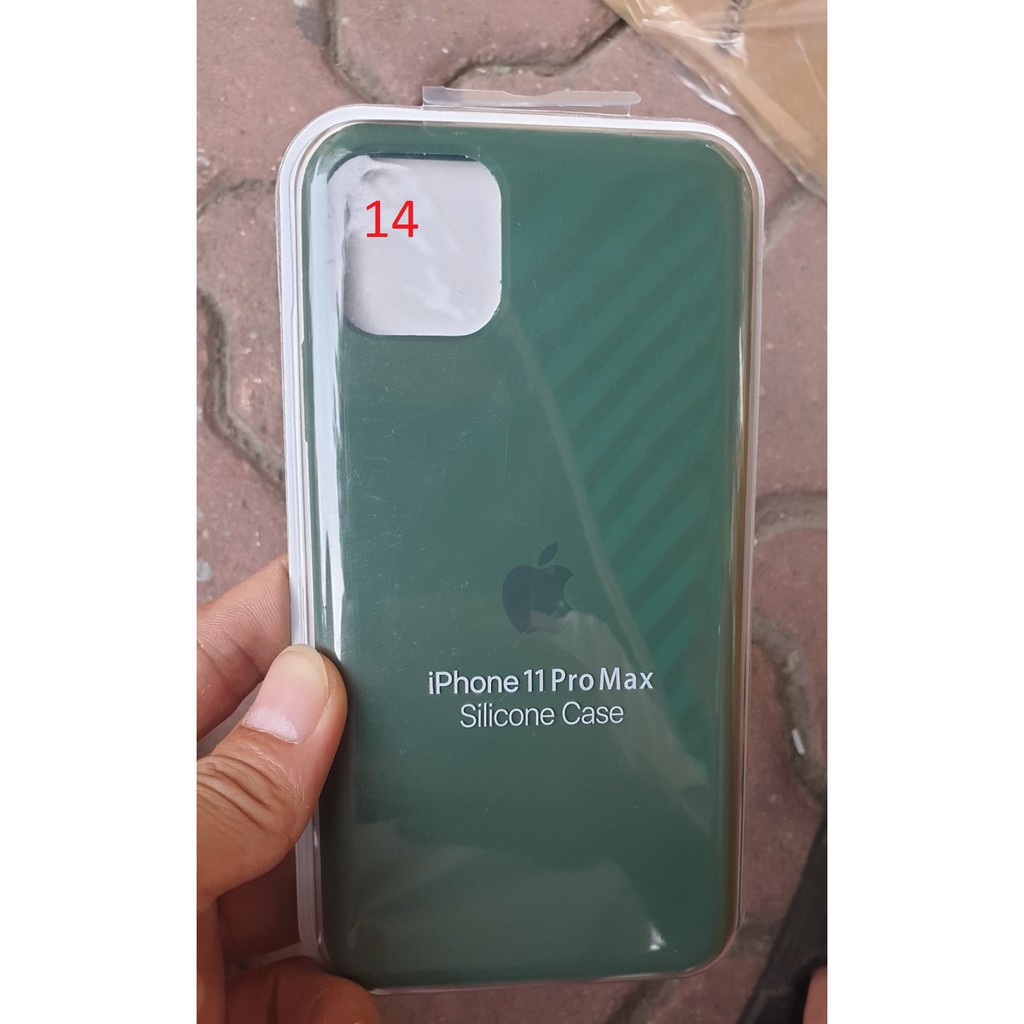 Ốp iphone chống bẩn logo táo màu xanh bóng đêm iphone 11/pro/max