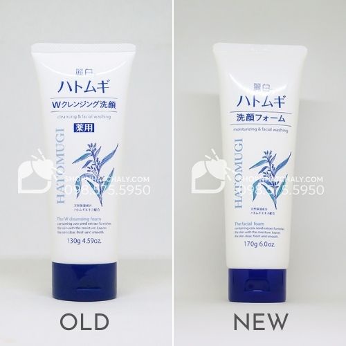 Sữa rửa mặt ý dĩ Hatomugi Naturie W Cleansing Foam. Double tẩy trang + rửa mặt. Ngừa sạm xỉn. Mẫu mới nhất vừa về