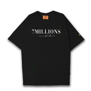 ♨☈●áo thun 7millions basic 2.0 - màu đen unisex nam nữ form oversize