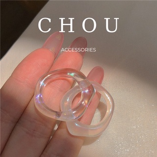 Set 2 Nhẫn Trắng Trong | CHOU ACCESSORIES |