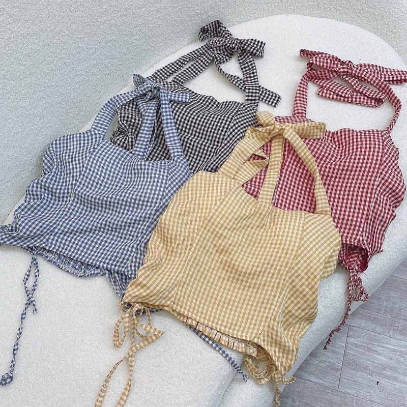 Áo quây caro rút dây