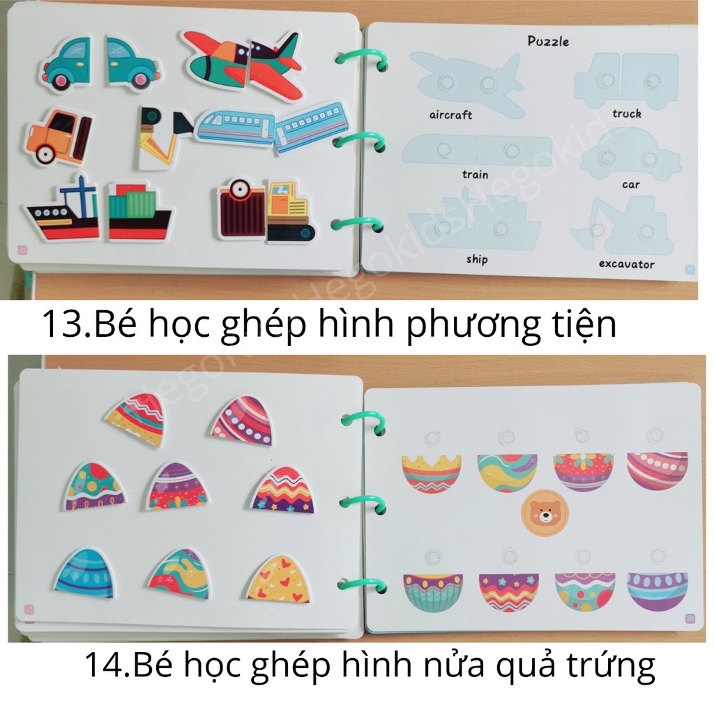 Học Liệu Montessori 17 Chủ Đề, Đồ Chơi Giáo Dục Sớm Cho Bé, Bảng Bận Rộn Quiet Book, Busy Board, Bóc Dán Cho Bé từ 18th