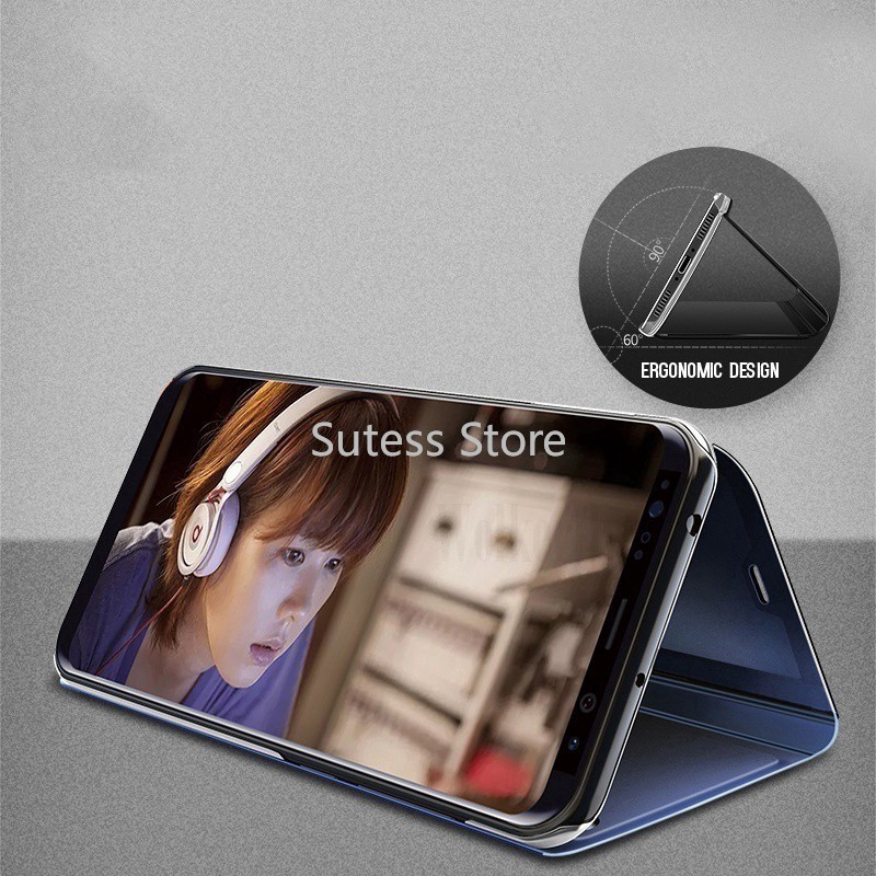 Bao Da Điện Thoại Nắp Lật Tráng Gương Cho Motorola P30 Note One G6 Play E5 G7 G8 Plus Power Lite Ốp