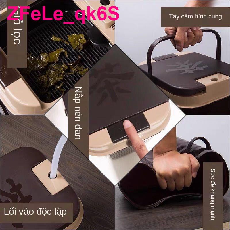 Xô đựng trà, bã nước thải, phụ kiện bộ trà kung fu gia đình, lọc thùng rác nhựa, loại nhỏ