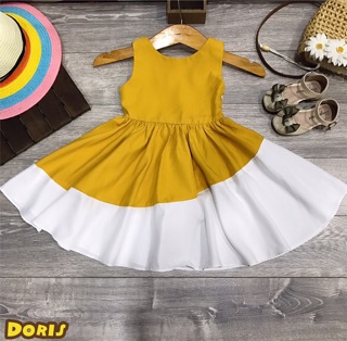 Đầm xoè phối màu