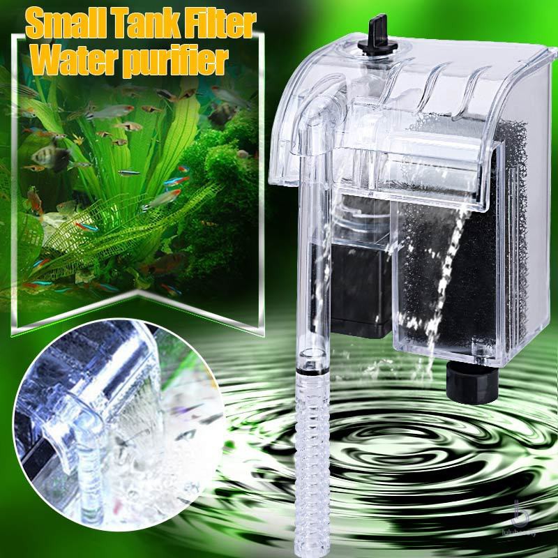 Aquarium Power Filter Waterfall Water Pump Circulation Fish Tank Mini External Hanging Filter Device