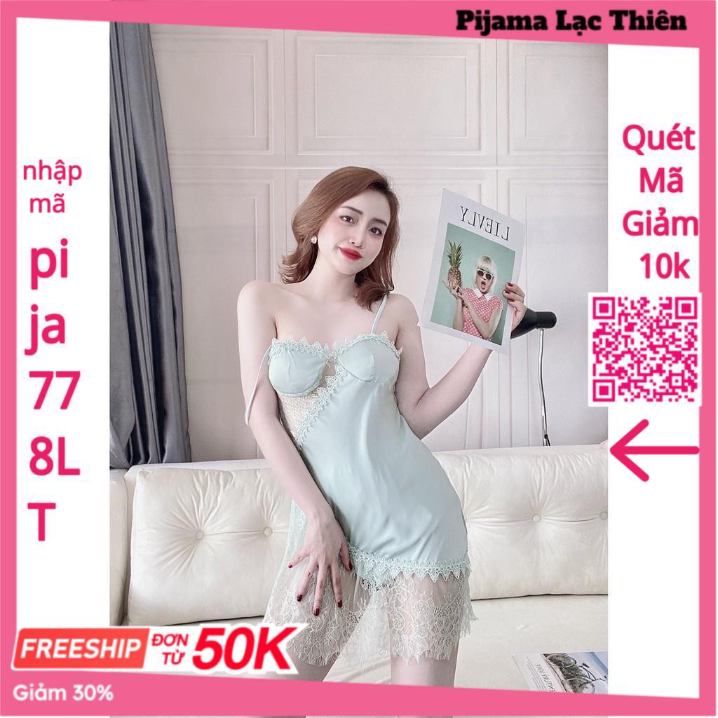 Váy Ngủ Sexy Gợi Cảm, Đầm Ngủ 2 Dây Cúp Ngực Có Mút Phối Ren Mi Kèm Quần Chất Lụa Latin Cao Cấp Phong Cách Gợi Cảm. | BigBuy360 - bigbuy360.vn