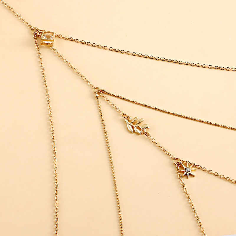 Chuỗi Dây Đeo Chân Màu Trơn Phong Cách Punk Cá Tính Cho Nữ