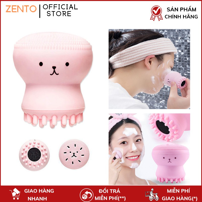 Bông rửa mặt bạch tuộc phong cách Hàn Quốc cọ silicone rửa mặt làm sạch lỗ chân lông ZENTO | BigBuy360 - bigbuy360.vn