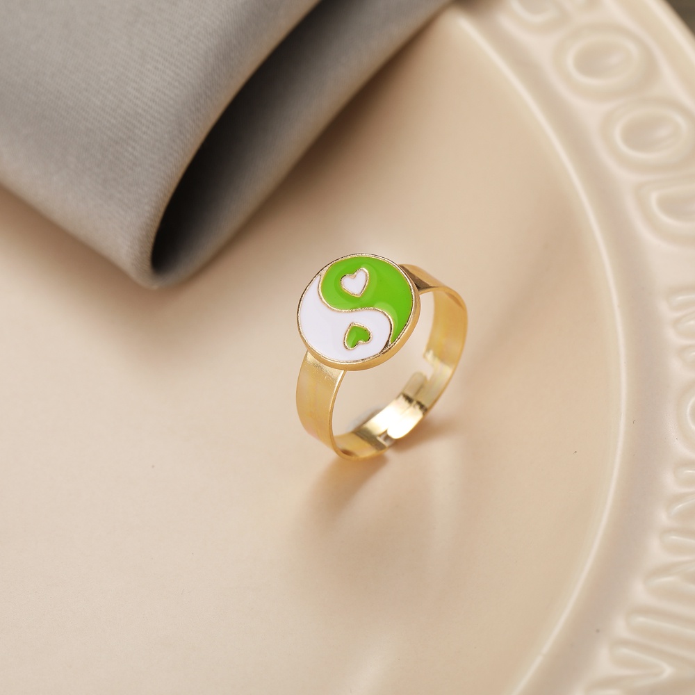 Nhẫn Smileday hình hoa tulip bằng hợp kim tráng men thời trang cho nữ