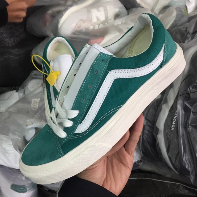 Giầy Vans style ( xanh lá sọc trắng)