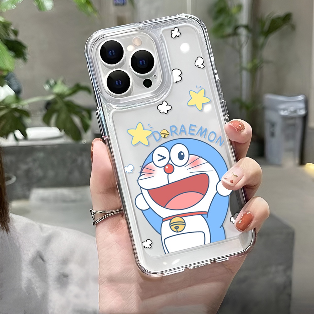 Ốp Điện Thoại Trong Suốt In Hình Doraemon Cho iphone 14 Pro Max 14 Plus 13 11 12 7Plus X XR XS Max 8 7