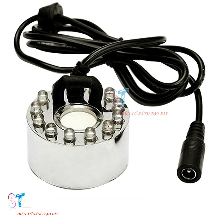 Động Cơ Phun Sương Tạo Ẩm, Tạo Hơi Nước 12 Led Kèm Nguồn trang trí bể cá, hòn non bộ