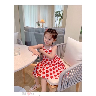 Váy 2 dây chấm bi đỏ bé gái V0047
