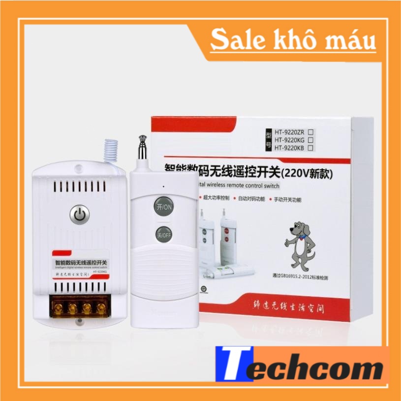 Bộ công tắc điều khiển từ xa 1KM HONEST bật tắt máy bơm động cơ công suất lớn 30A/220V 9220ZR- CÓ CHỨC NĂNG HỌC LỆNH