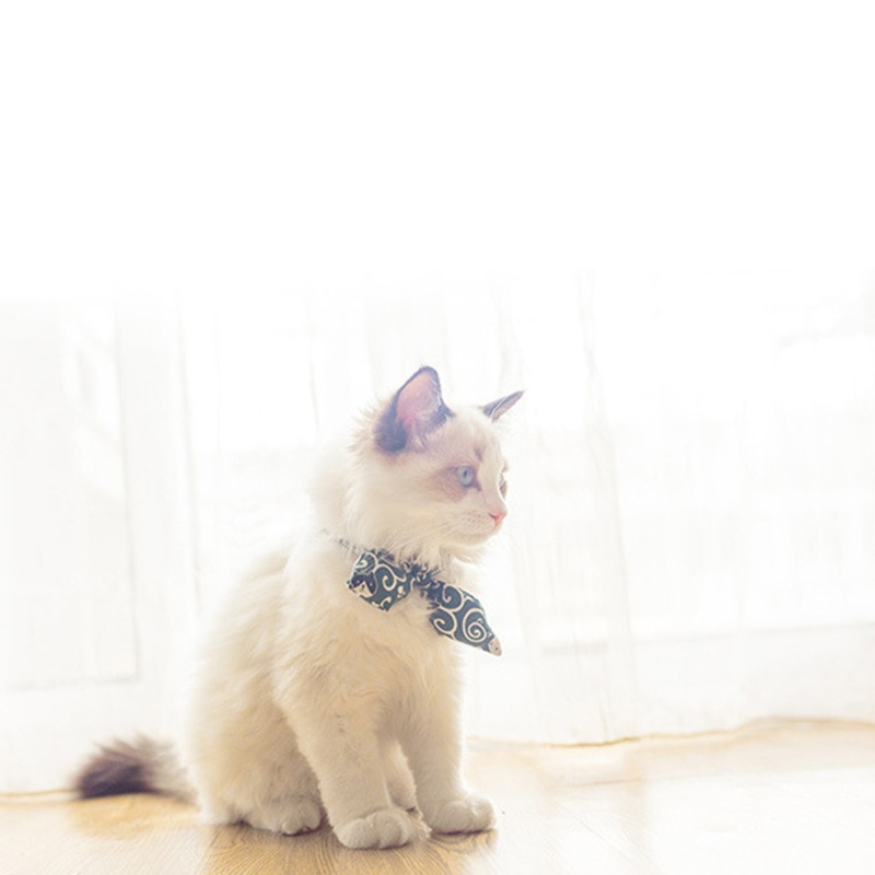 Syd Vòng Cổ Thú Cưng Ăn Sáng Với Cà Vạt Cổ Điển In Họa Tiết Dễ Thương Cho kitty s f