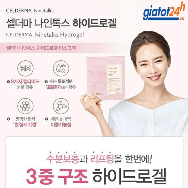 Mặt nạ thạch sinh học Celderma Ninetalks Hydrogel Mask