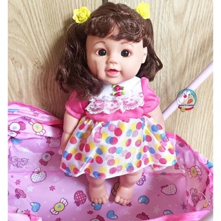 Đồ chơi xe đẩy búp bê cho bé cỡ đại ( búp bê biết khóc, biết nói)