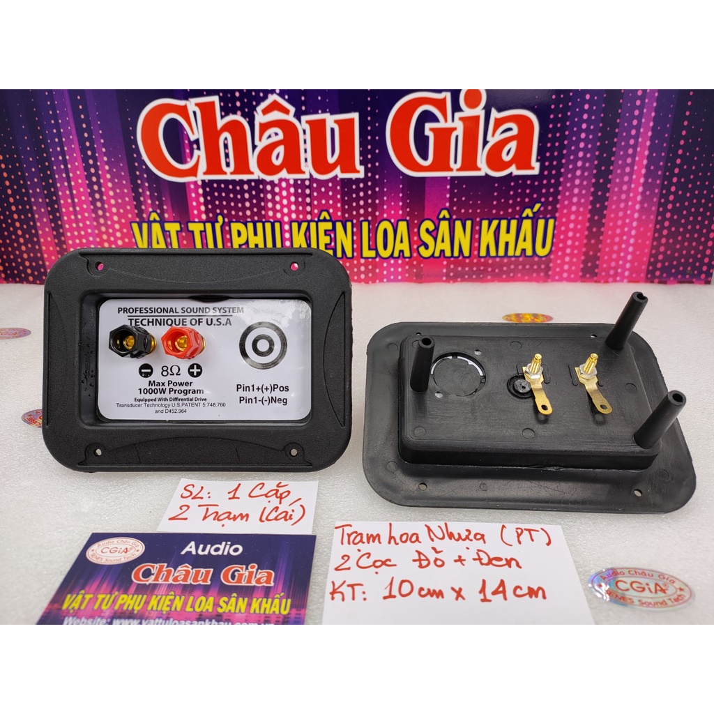 Trạm loa bằng nhựa 10cm x 14cm 2 cái Audio Châu Gia