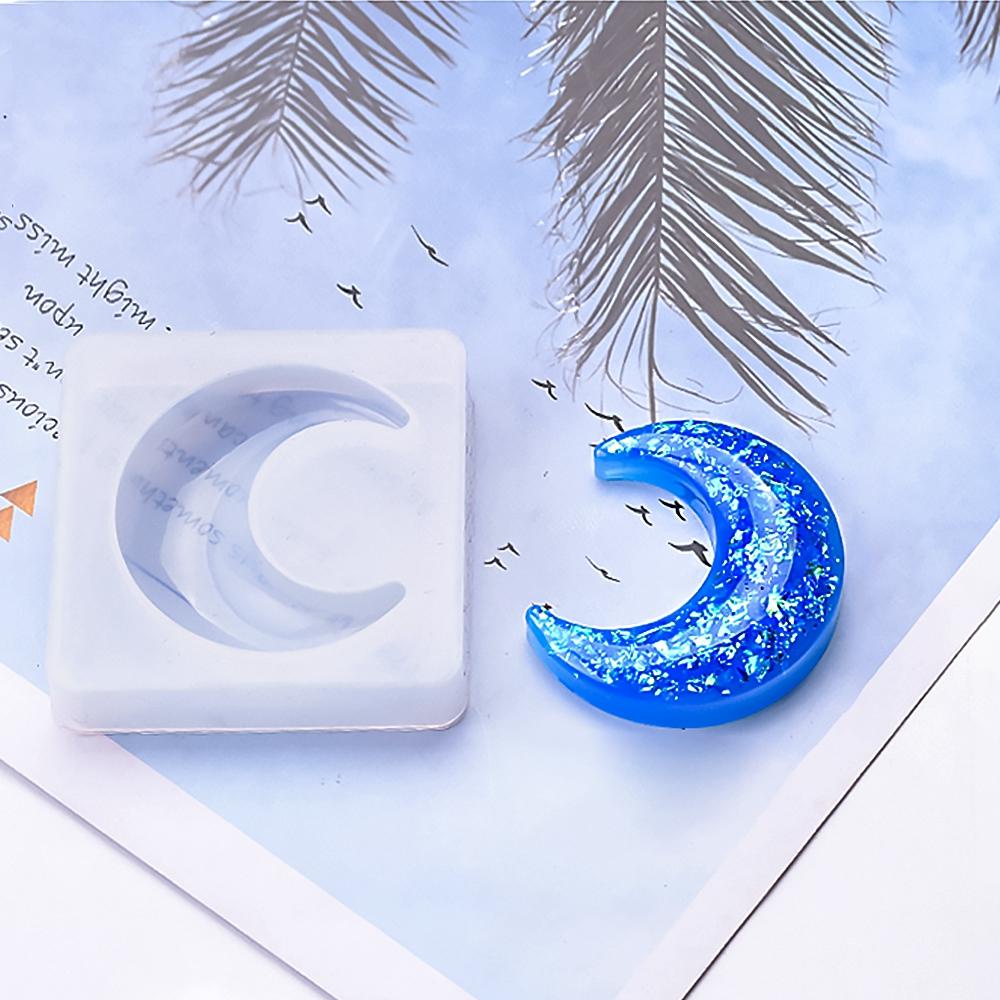 Khuôn Làm Mặt Dây Chuyền Bằng Nhựa Resin Hình Mặt Trăng DIY