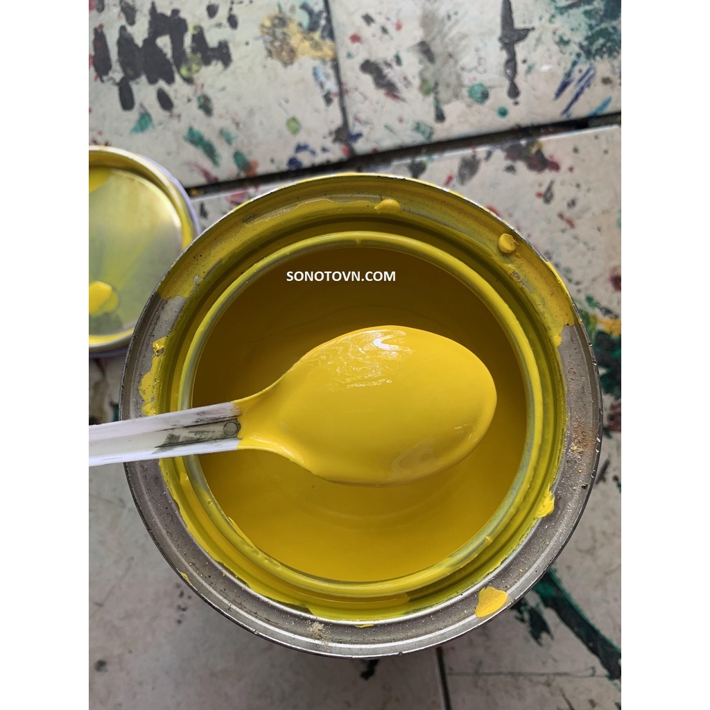 Sơn 1K màu vàng tươi vàng chanh Autopaint lon 1 Lít