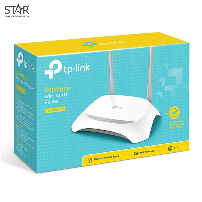 Thiết bị phát Wifi TP-Link TL-WR840N 300Mbps 2 anten Chính Hãng