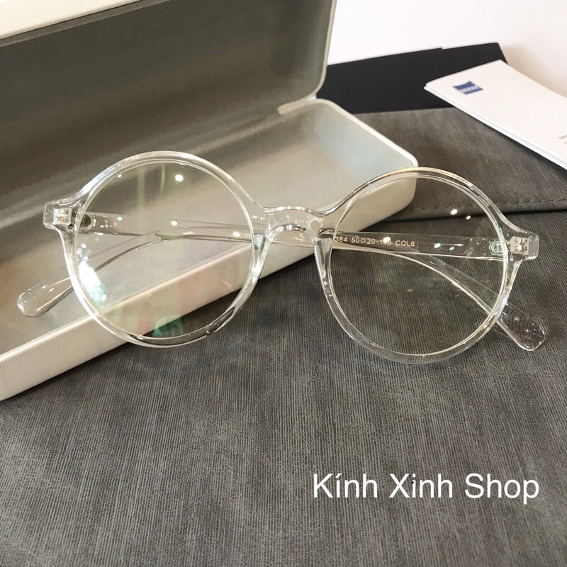 Kính Mắt Chống Ánh Sáng Xanh Từ Máy Tinh, Tv, Điện Thoại Dáng Tròn Nhựa Trong Suốt Siêu Dẻo Cao Cấp