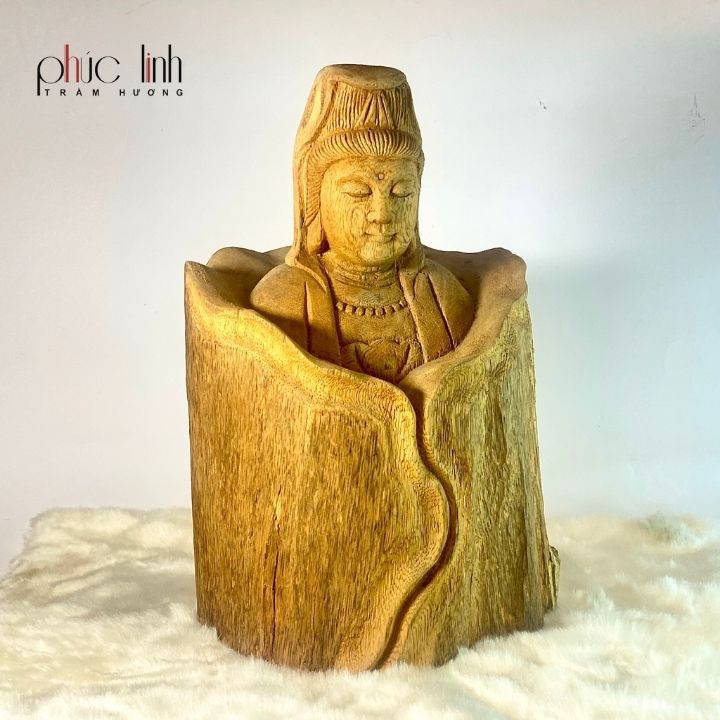 Tượng Quan Âm Bằng Gỗ Trầm Hương PHÚC LINH