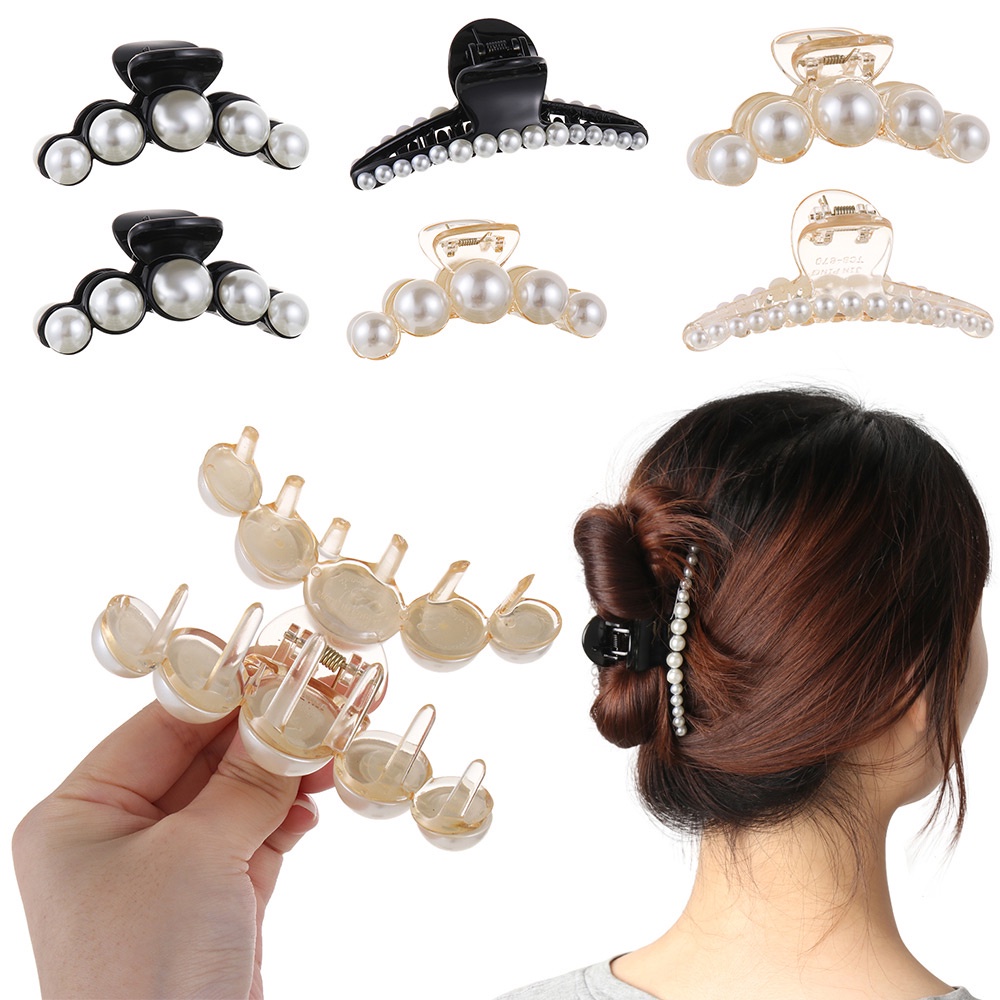 (Hàng Mới Về) Kẹp Tóc Càng Cua Đính Ngọc Trai Thời Trang Cho Nữ Mihan1