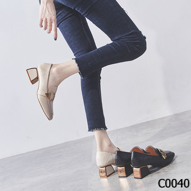 Cao gót mũi vuông 5cm công sở đi ôm chân