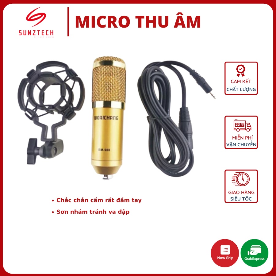 Micro Thu Âm Woaichang BM-900, mịc thu âm livestream, hát karaoko, bán hàng online cao cấp cực hay