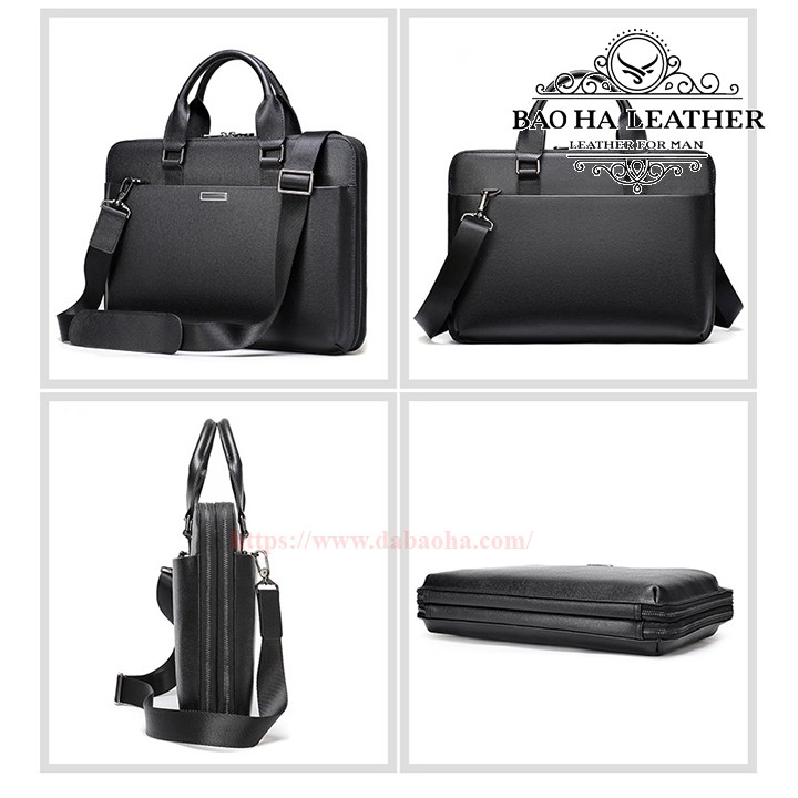 Cặp nam công sở cao cấp BHM7355 Da bò nguyên tấm. Túi xách công sở nam. Vừa laptop 14inch,phom cứng. Sang trọng,lịch lãm