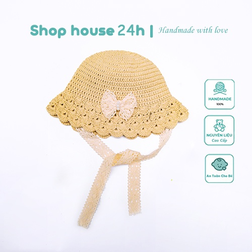 Mũ cho bé gái, mũ trẻ em chất liệu cotton, nón cho bé gái handmade  size từ 0 đến 5 tuổi dễ thương,đáng yêu