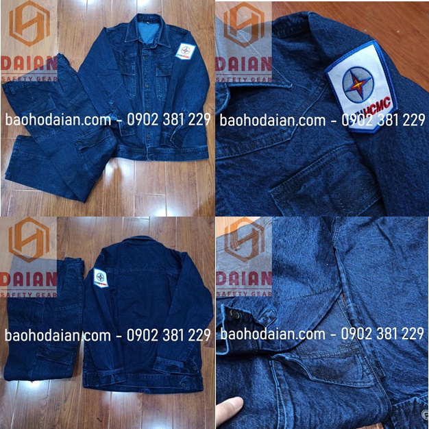Quần áo jean điện lực cao cấp kèm logo EVNHCMC - đủ size