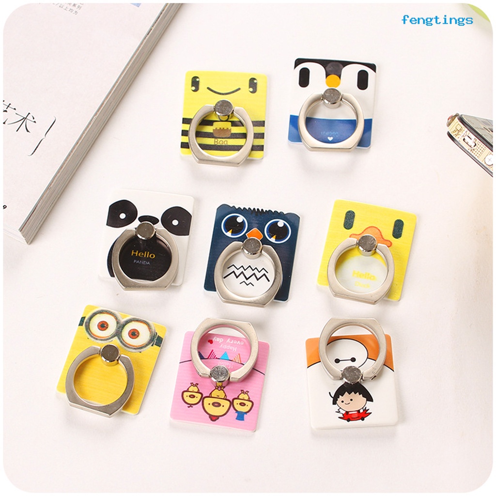 Giá Đỡ Điện Thoại Dạng Nhẫn Bằng Thép Không Gỉ Họa Tiết Hoạt Hình Dễ Thương