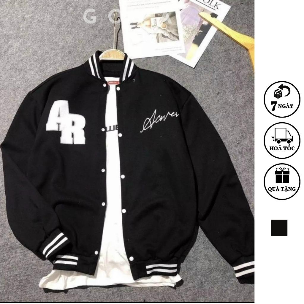 Áo Khoác Bomber Nỉ AR ACOVER Nam Nữ Form Rộng Vải Nỉ Hình In Đẹp GOVA