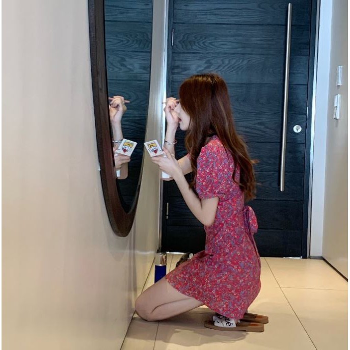 Đầm linen dây thắt eo phía sau DD084 DD086