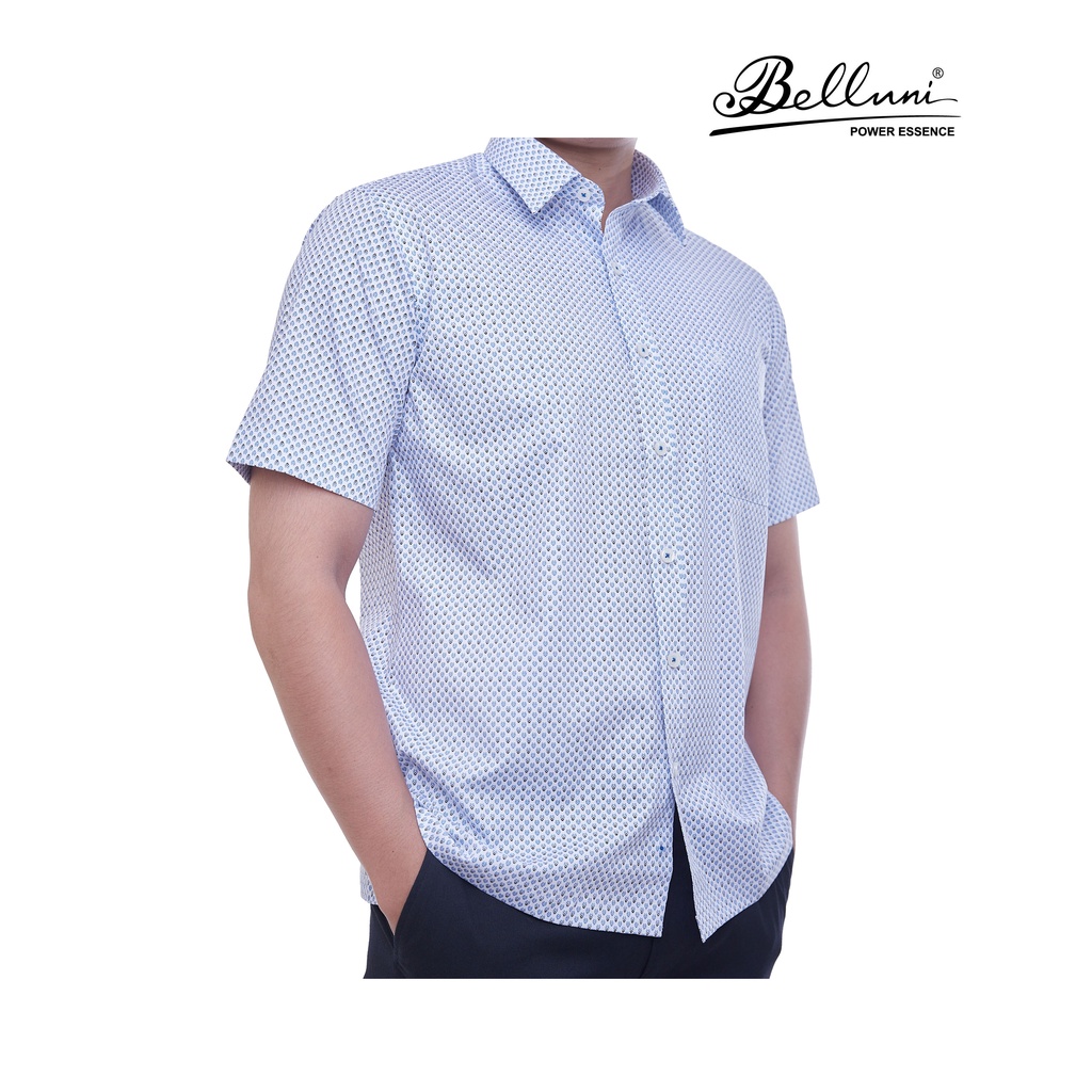 Áo sơ mi nam ngắn tay BELLUNI vải sợi tre thoải mái thanh lịch - ABN.BPS.BE.219.B